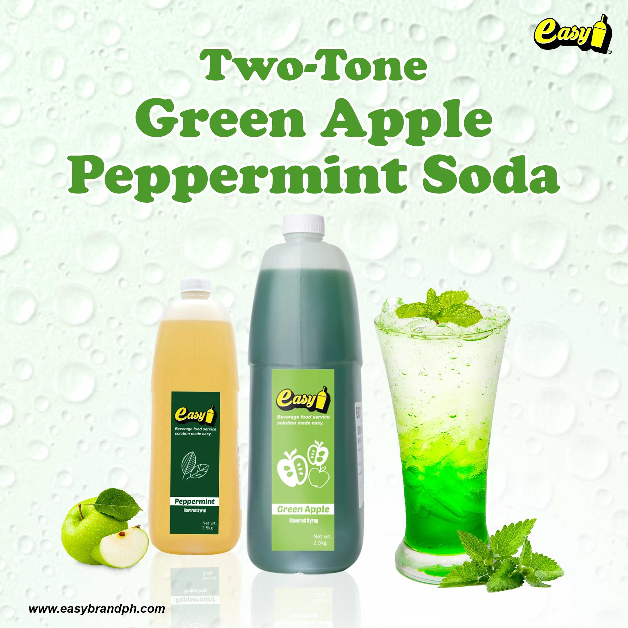 Two-tone Green Apple Peppermint Soda